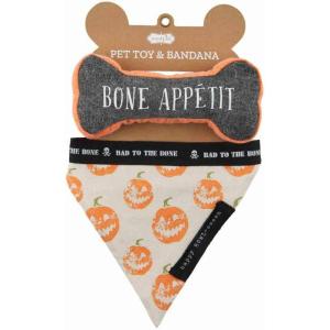 Mud Pie Halloween Dog Bandana Set, Bone Appetit(Bone Appetit)