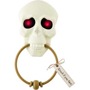 Mud Pie Halloween Doorbell, Skull, 8 3/5″ X 4 7/10″, White