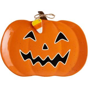 Mud Pie Pumpkin Glow In Dark Platter; 12″ x 16″