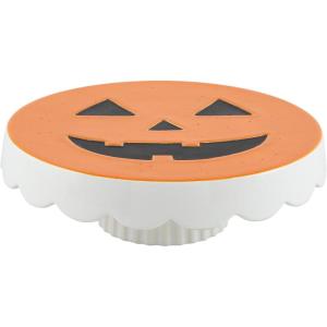 Mud Pie Pumpkin Santa Reverse Pedestal, 11″ Dia x 3.5″, Orange