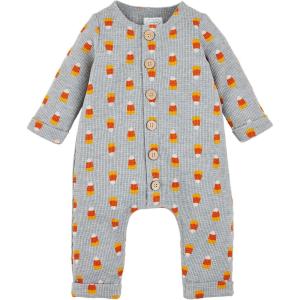 Mud Pie baby-girls Mud Pie Baby Waffle Bodysuit(Candy Corn)