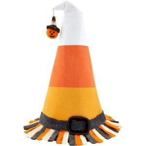 Mud Pie unisex-adult Mud Pie Felt Witch Hat Sitter(Candy Corn)