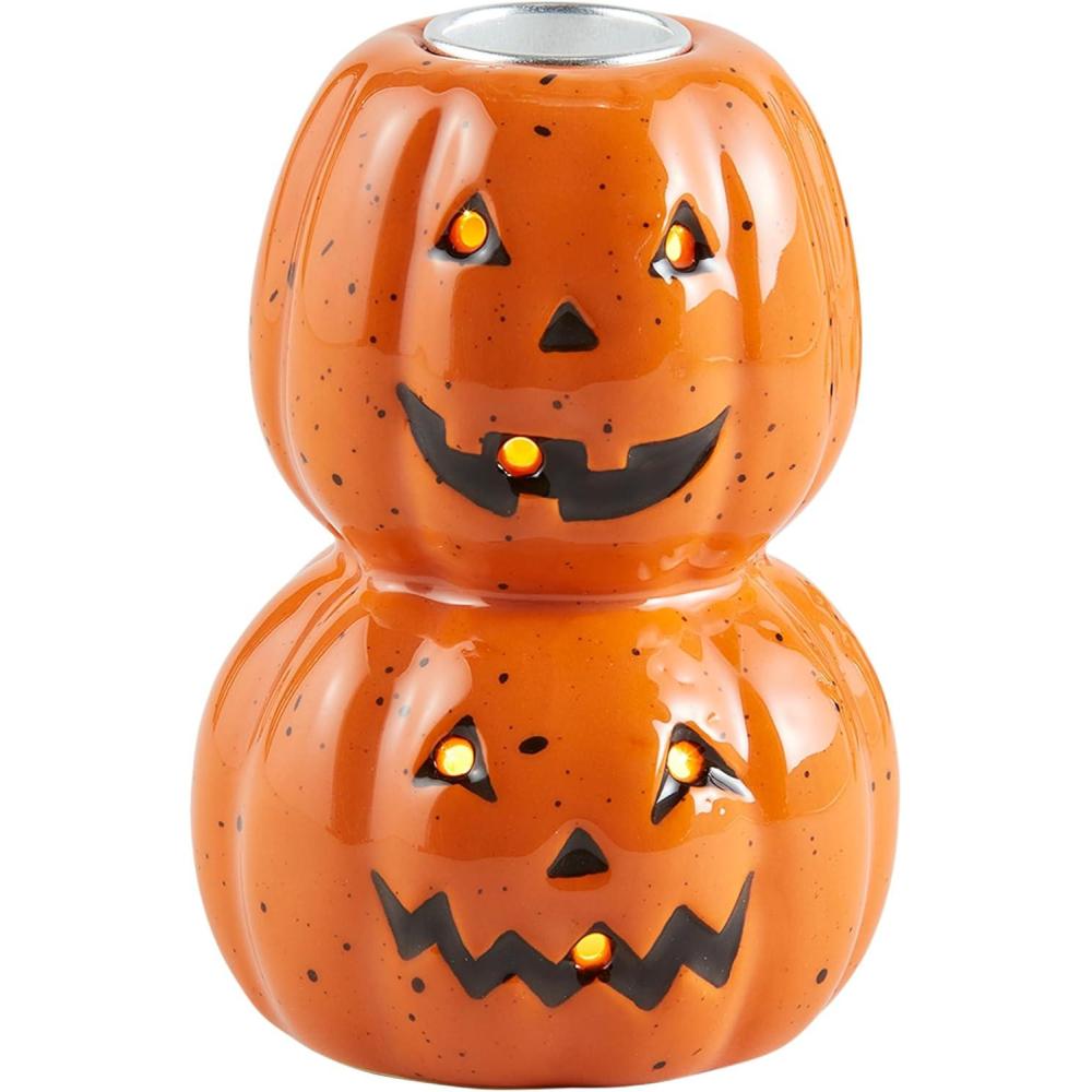 image:imageMud Pie Led Taper Holder Pumpkin 28 Dia x 4 H