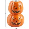 Mud Pie Led Taper Holder; Pumpkin, 2.8″ Dia x 4″ H