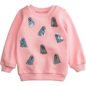 Mud Pie girls Sparkle Ghosts Sweatshirt(Pink)