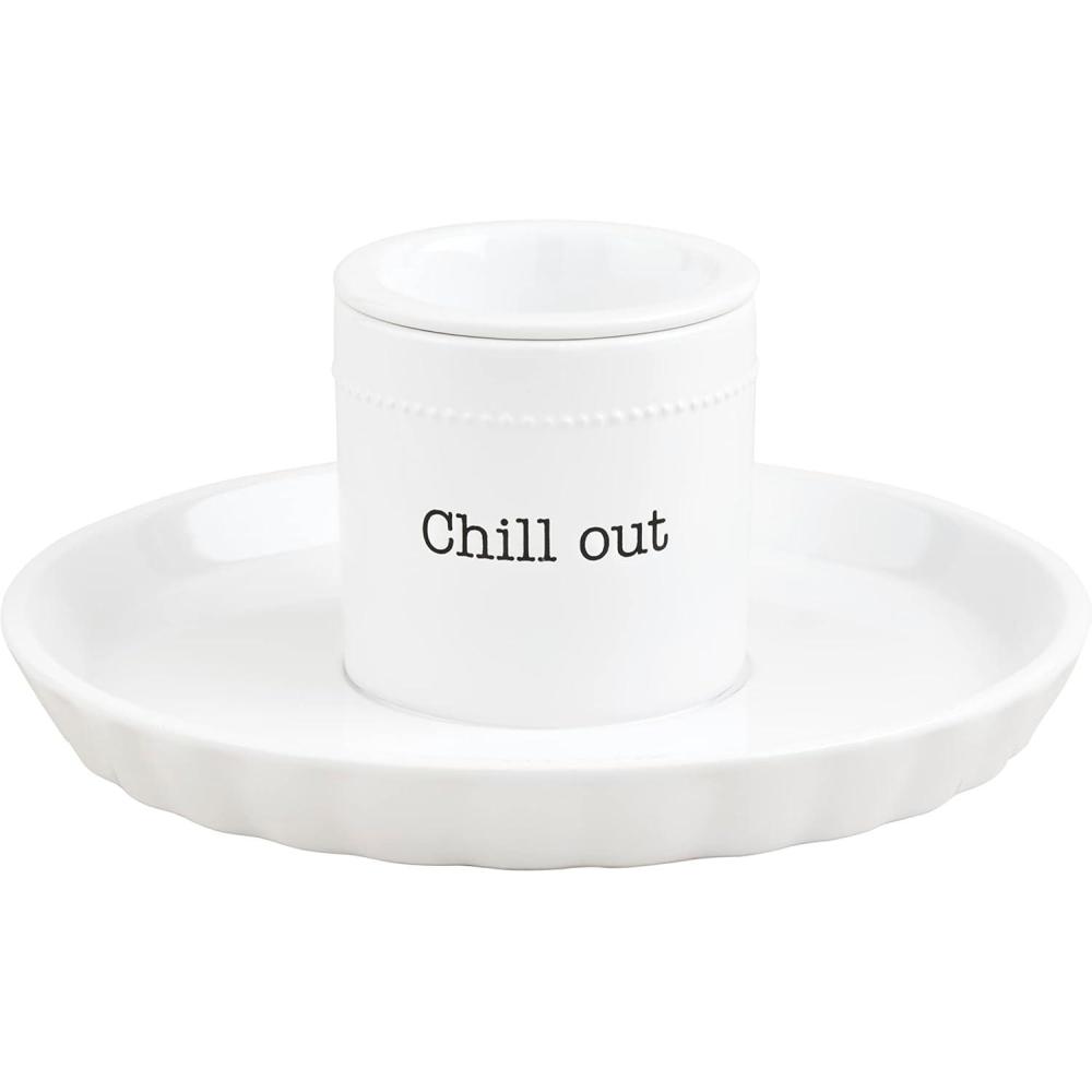 image:imageMud Pie Circa Chip and Dip Chiller Bowl White 1 14 x 12 dia