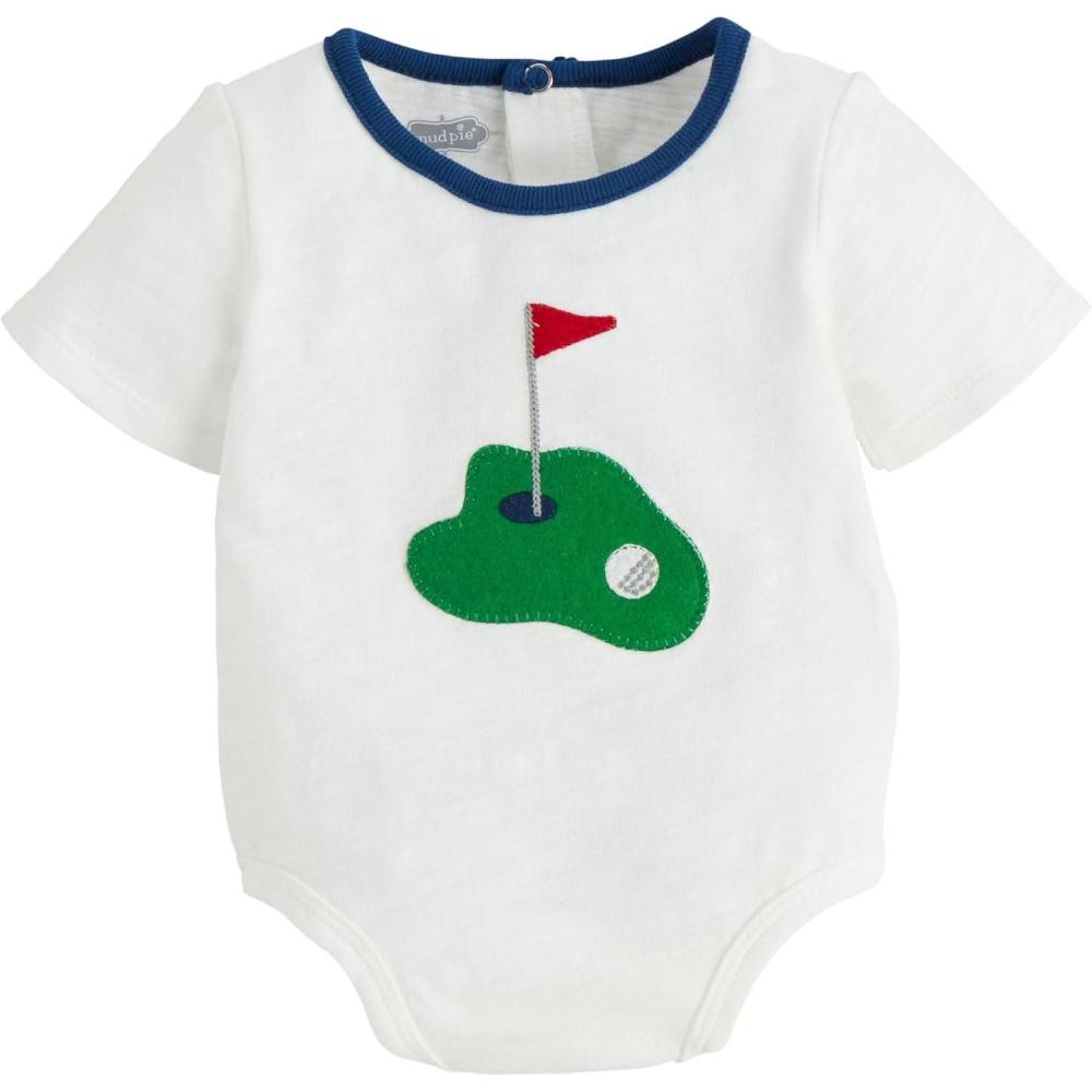 image:imageMud Pie Baby Boys Childrens Boy White Golf CrawlerWhite