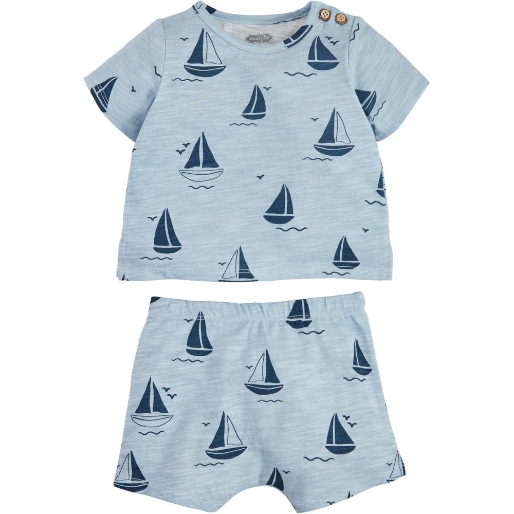 image:imageMud Pie Childrens Sailboat Baby Short Set 36M