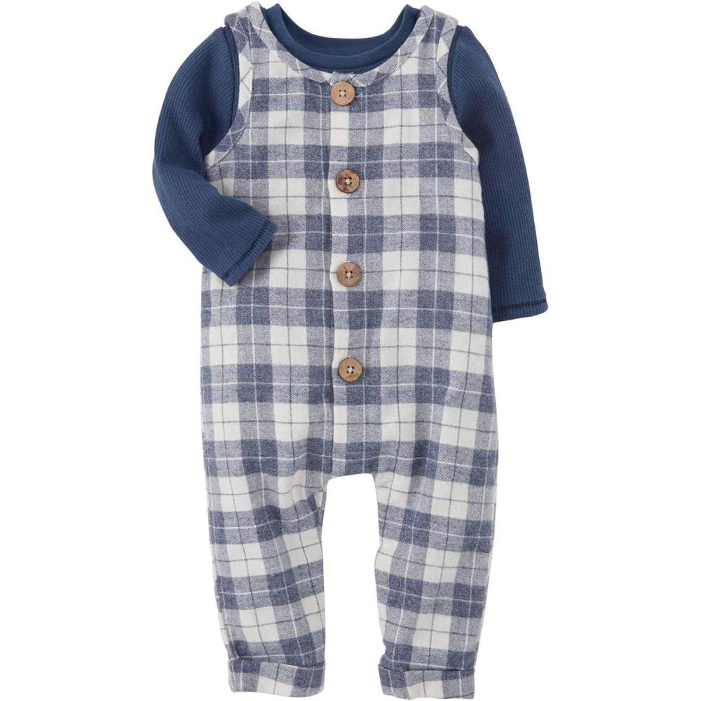 image:imageMud Pie babyboys Check Overall Shirt SetBlue