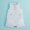 Mud Pie Baby Boys’ Mud Pie Children’s Gingham Shortall(Blue)