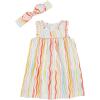 Mud Pie Baby Girls’ Mud Pie Children’s Rainbow Dress and Headband(Multi)