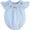 Mud Pie Baby Girls’ Mud Pie Children’s Smocked Golf Bubble(Blue)