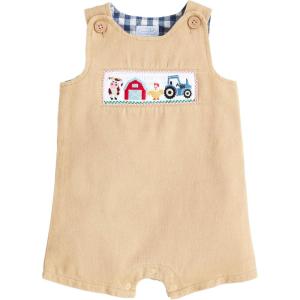 Mud Pie Baby Boys’ Mud Pie Children’s Farm Smocked Jon Jon(Tractor)