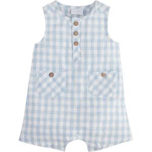 Mud Pie Baby Boys’ Mud Pie Children’s Gingham Shortall(Blue)