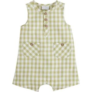 Mud Pie Baby Boys’ Mud Pie Children’s Gingham Shortall(Green)