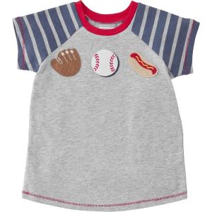 Mud Pie Baby Boys Sport Appliqué Tee(Gray)