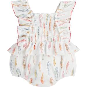 Mud Pie Baby Girls’ Mud Pie Children’s Girl Fish Smocked Bubble(Fish Print)