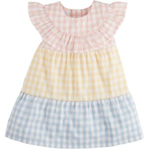 Mud Pie Baby Girls’ Mud Pie Children’s Mixed Gingham Dress(Gingham)