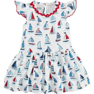 Mud Pie Baby Girls’ Mud Pie Children’s Sailboat T-Shirt Dress(Sailboats)