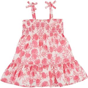 Mud Pie Baby Girls’ Mud Pie Children’s Smocked Floral Dress(Pink Ground Floral)