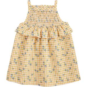 Mud Pie Baby Girls’ Mud Pie Children’s Yellow Smocked Baby Dress(Yellow)