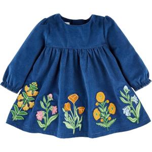 Mud Pie Baby Girls’ Mud Pie Girls Dress(Fall Floral Embriodered)