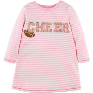 Mud Pie Baby Girls’ Mud Pie Girls Dress(Pink Football)