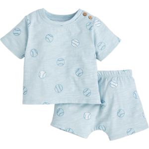 Mud Pie Children’s Baseball Baby Short Set; 9-12M