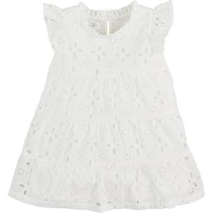 Mud Pie Girls Mud Pie Girls Blue Mini Lula Eyelet Dress;Dress(White Lula Eyelet)