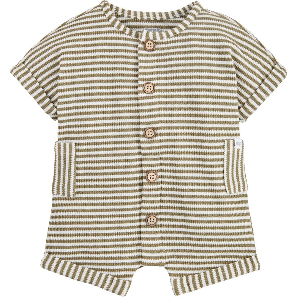 image:imageMud Pie Baby Boys Mud Pie Childrens Green Stripe Waffle RomperGreen Stripe