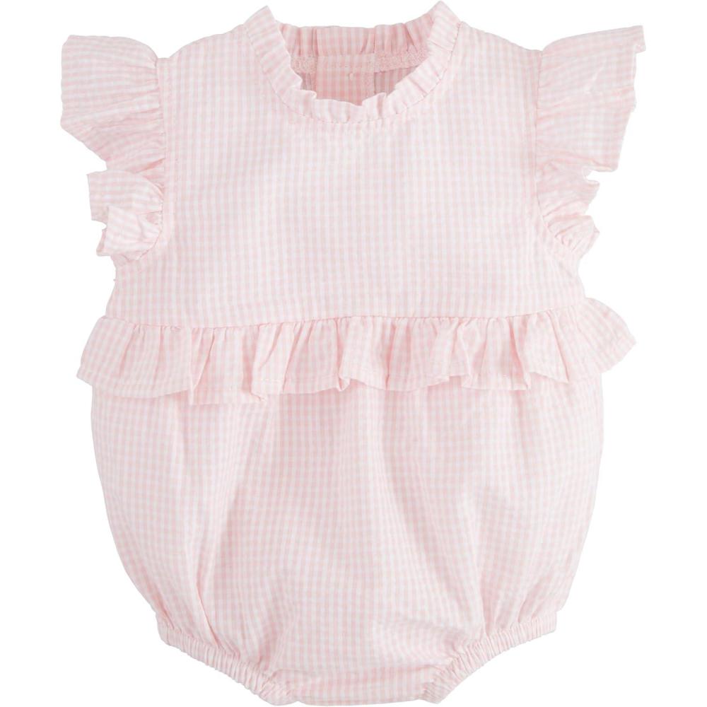 image:imageMud Pie Baby Girls Mud Pie Childrens Pink Check Ruffle BubbleMini Pink Check