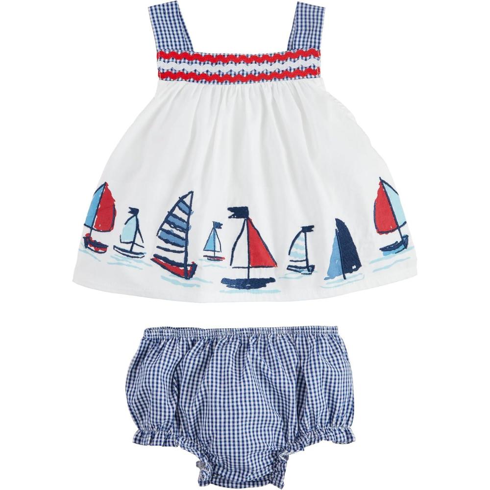 image:imageMud Pie Baby Girls Mud Pie Childrens Sailboat Pinafore SetSailboats