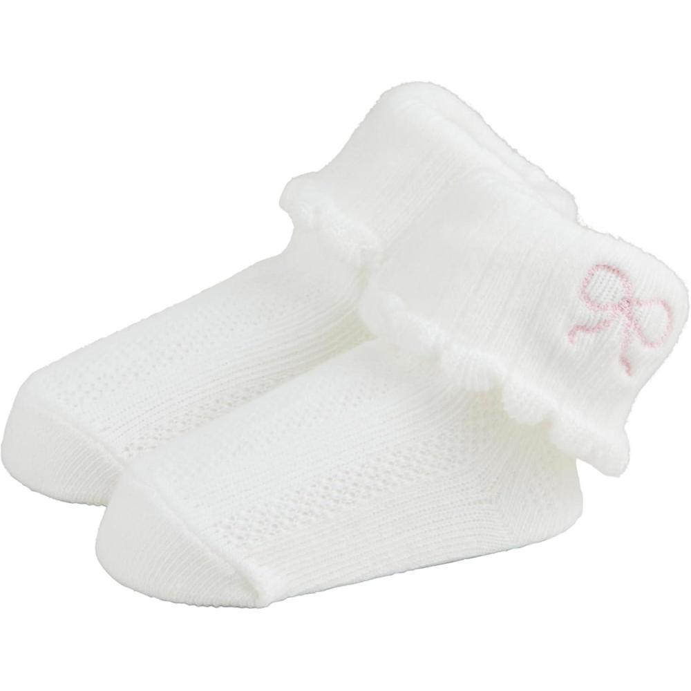 image:imageMud Pie Childrens Bow Pointelle Foldover Socks 012M
