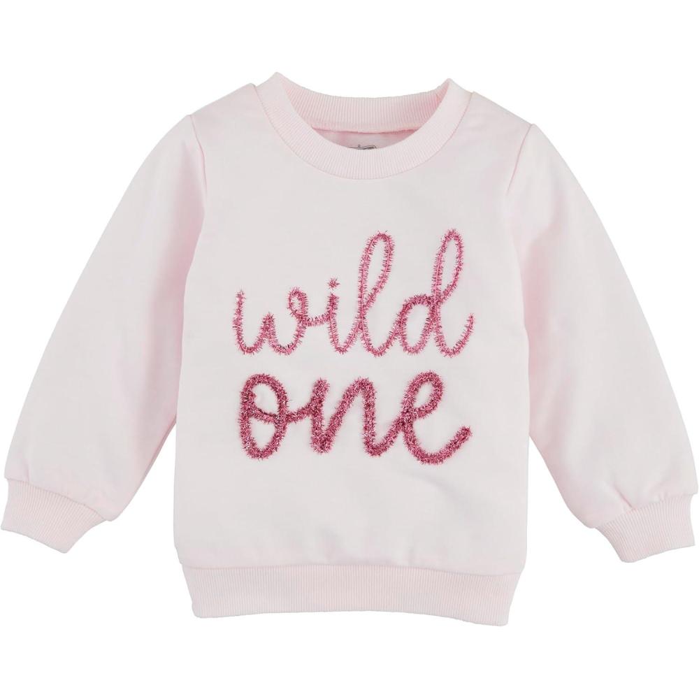 image:imageMud Pie Childrens Girl One Terry Pullover 1218M Pink