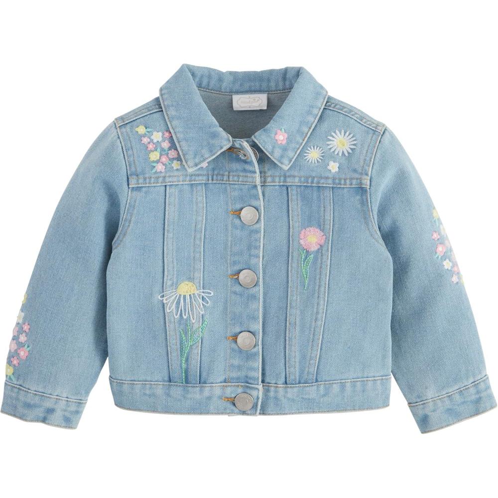 image:imageMud Pie Girls Mud Pie Childrens Easter Floral Embroidered JacketDenim