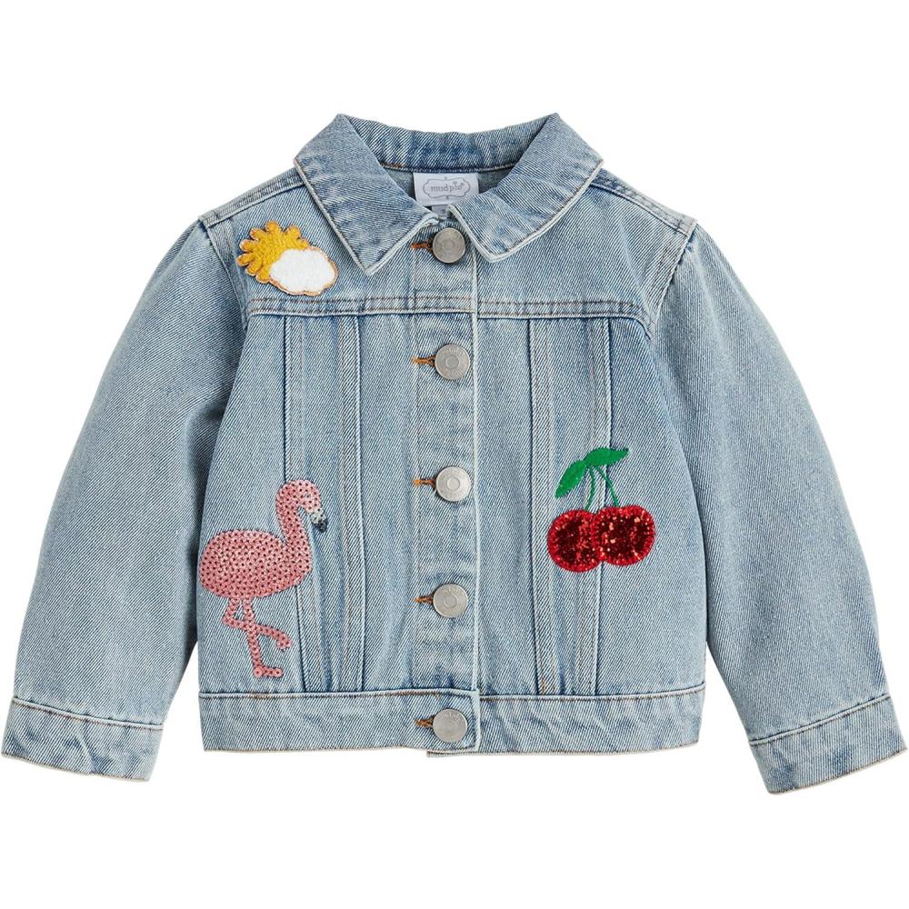 image:imageMud Pie Girls Mud Pie Childrens Glitter Patch Denim JacketDenim