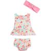 Mud Pie Baby Girls Children’s Rainbow Stripe Reversible 3pc(Multi)
