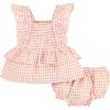 Mud Pie Baby Girls Children’s Check Smocked Pinafore Set(Check)