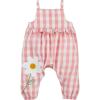 Mud Pie Baby Girls’ Mud Pie Children’s Gingham Crochet Flower Longall(Pink)