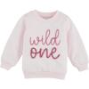 Mud Pie Children’s Girl One Terry Pullover; 12-18M Pink