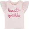 Mud Pie Girls Children’s Pink Girl Sparkle Tee(Pink)
