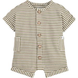 Mud Pie Baby Boys’ Mud Pie Children’s Green Stripe Waffle Romper(Green Stripe)