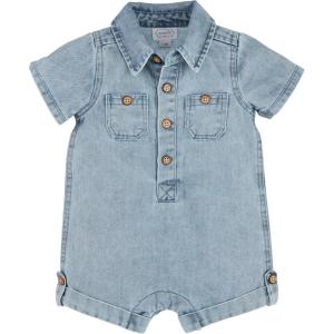 Mud Pie Baby Boys’ Mud Pie Children’s Light Wash Denim Shortall(Denim)