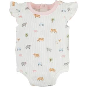 Mud Pie Baby Girls Children’s Farm Print Crawler(Ditsy Farm Print)