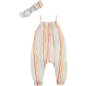Mud Pie Baby Girls Children’s Rainbow Longall and Headband(Multi)