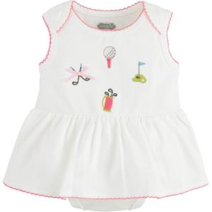 Mud Pie Baby Girls’ Mud Pie Children’s Emb Golf Skirted Crawler(Ivory)