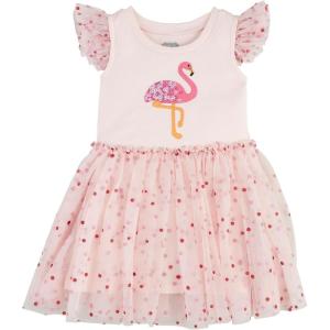 Mud Pie Baby Girls’ Mud Pie Children’s Flamingo Tshirt Dress(Flamingo)