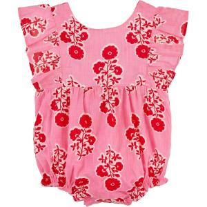 Mud Pie Baby Girls’ Mud Pie Children’s Hot Pink Ruffle Print Bubble(Pink Floral)