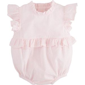 Mud Pie Baby Girls’ Mud Pie Children’s Pink Check Ruffle Bubble(Mini Pink Check)