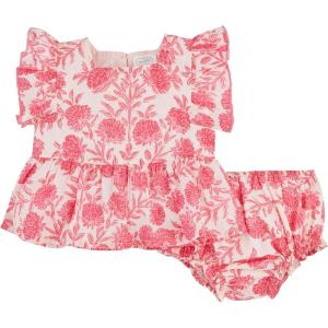 Mud Pie Baby Girls’ Mud Pie Children’s Square Neck Pinafore(Pink)